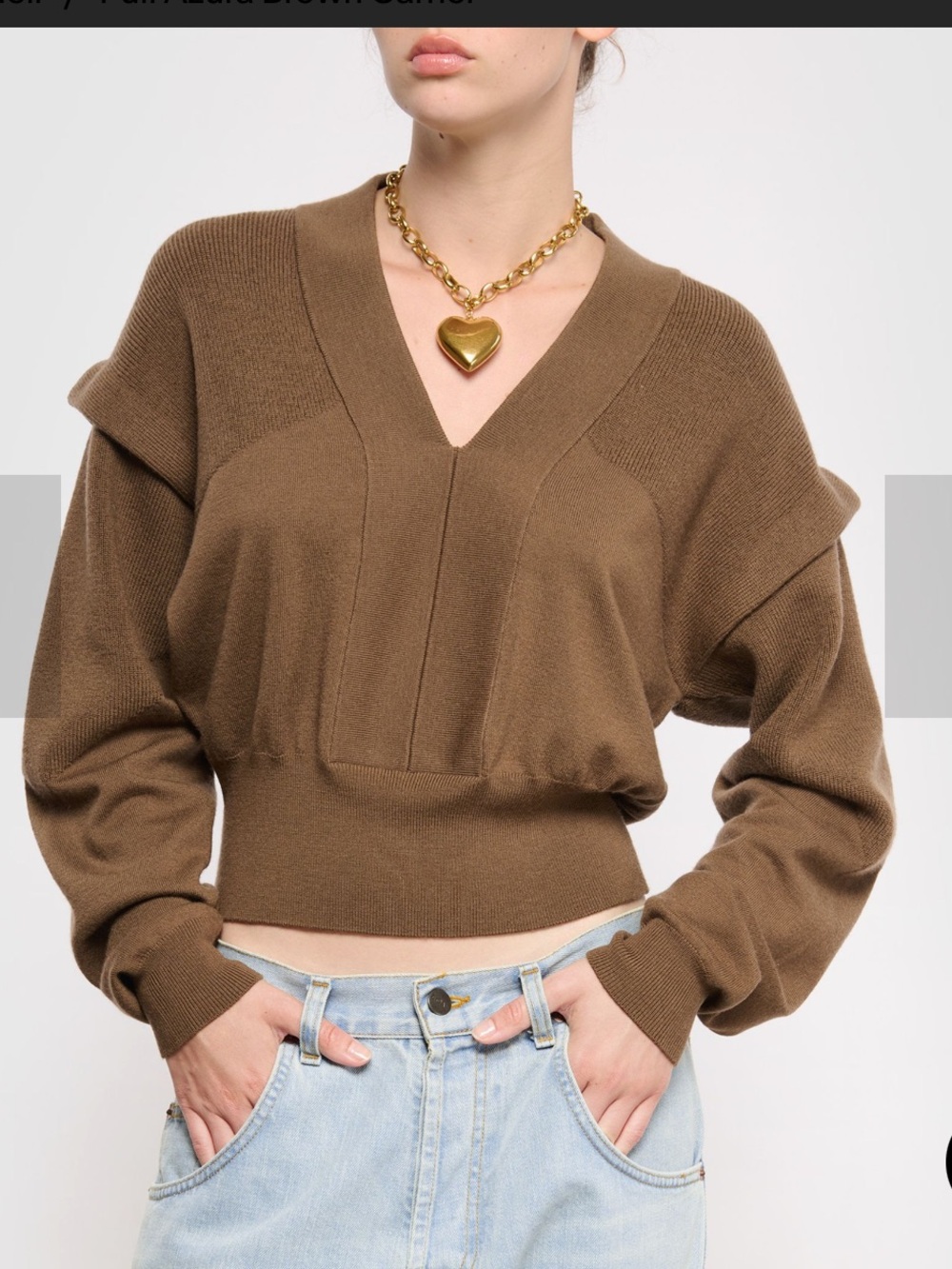 IRO Azura brown camel sweater nwt NWT SZ XS some piling v neck merino wool